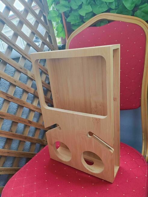 Drewniany Stolik przyłóżkowy Taca z drewna bambusa Bambusowy