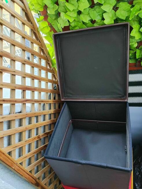 Pufa Tapicerowana Taboret Pufka szuflada szafka Brązowa