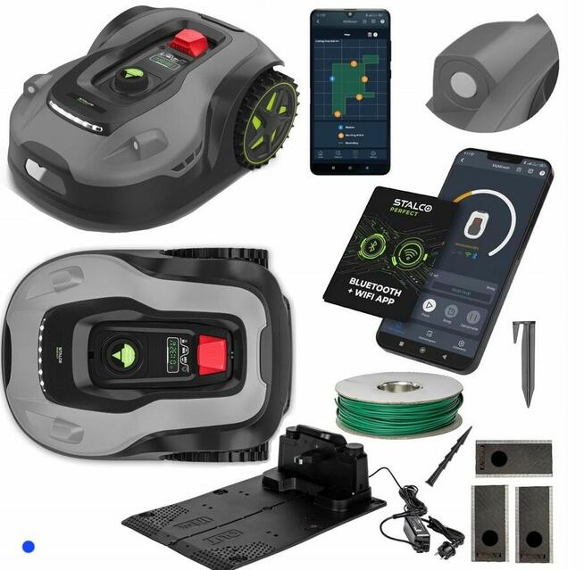 Montaż, instalacja robotów koszących Stalco, Einhell, Nac.