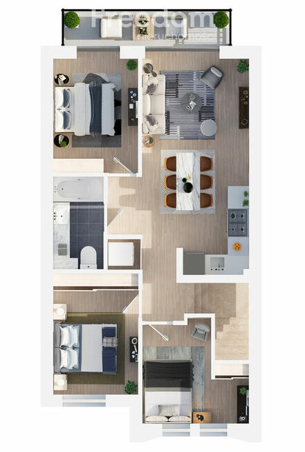 Czteropokojowe mieszkanie z parkingiem i ogródkiem