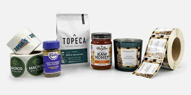 Etykiety produktowe, naklejki, nalepki, samoprzylepne, druk