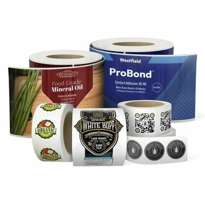 Etykiety produktowe, naklejki, nalepki, samoprzylepne, druk