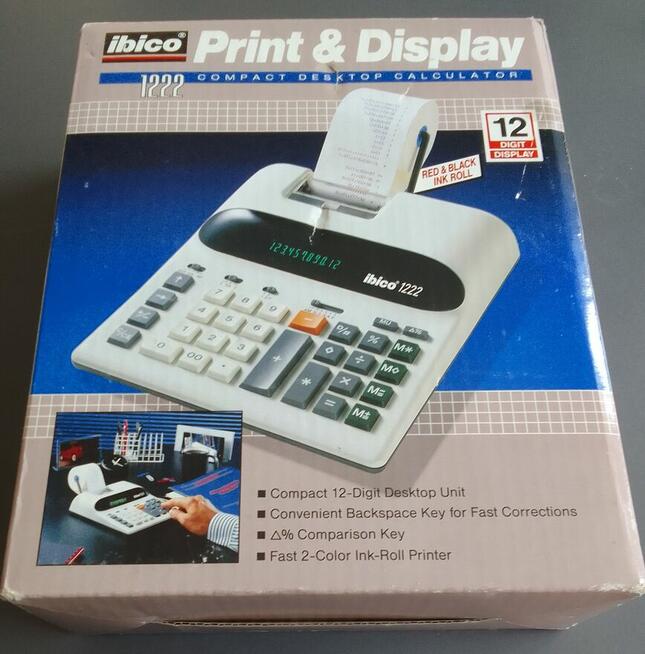 Kalkulator IBICO 1222 z drukarką + 4 rolki papieru 12 cyfrow