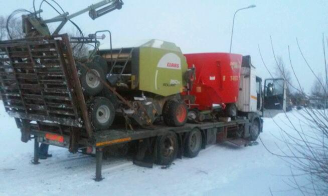 Pomoc drogowa transport sprzętu budowlanego, rolniczego