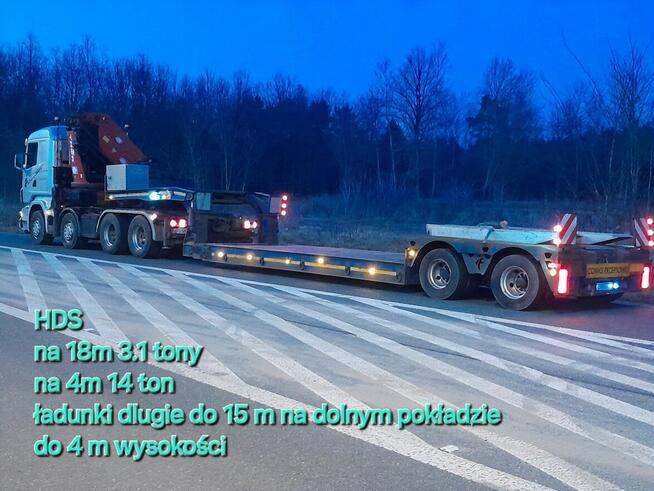 Usługi transportowe HDS, kontenery 12 m, ladunki ponadnormat
