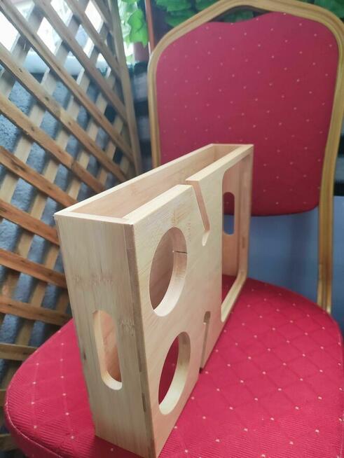 Drewniany Stolik przyłóżkowy Taca z drewna bambusa Bambusowy