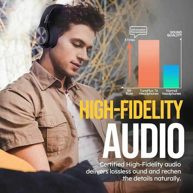 Słuchawki bezprzewodowe nauszne TunefluxT6 Headset Bluetooth