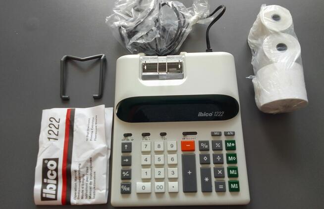 Kalkulator IBICO 1222 z drukarką + 4 rolki papieru 12 cyfrow