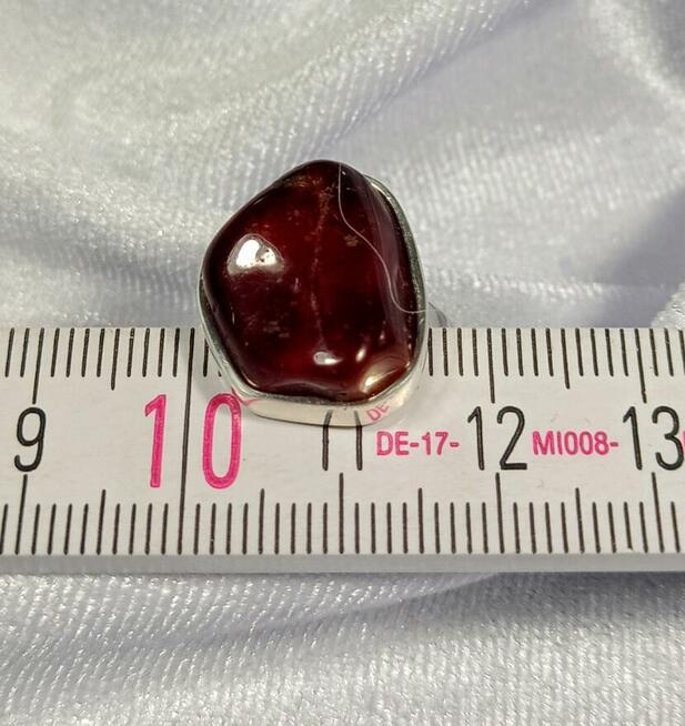 Pierścionek Srebrny z Bursztynem Roz.14/16,97mm