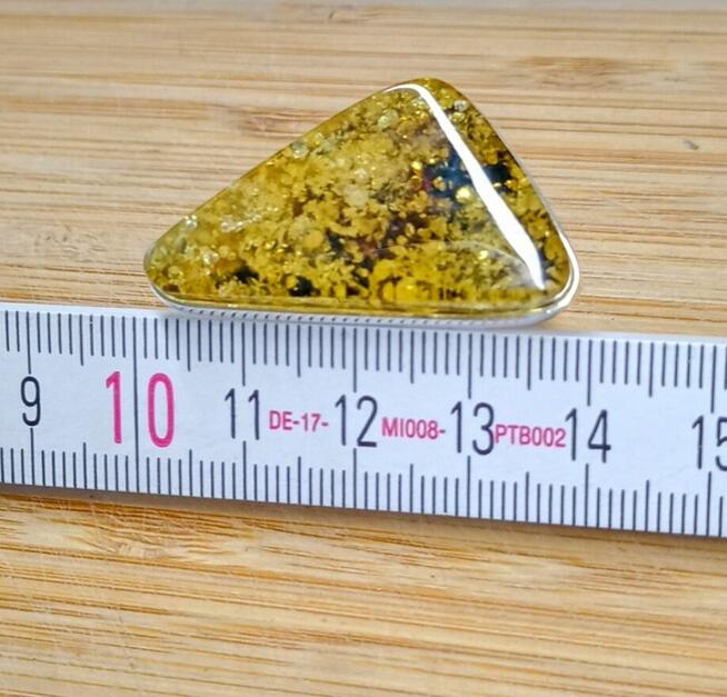 Pierścionki srebrny z bursztynem roz.20/śred.19,10mm