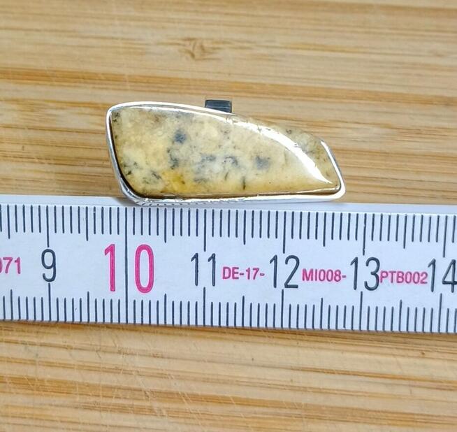 Pierścionek Srebrny z Bursztynem Roz.16/17,59mm