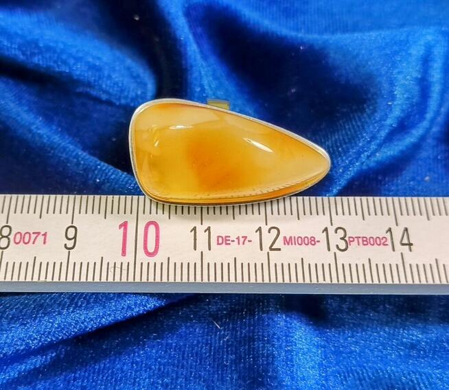 Pierścionek Srebrny z Bursztynem Roz.17/18,12mm