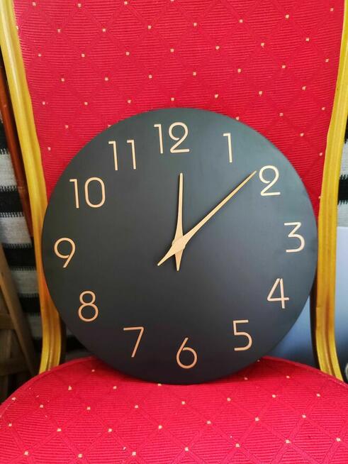 Zegar ścienny czarny na ścianę ścienny Loft drewniany drewna