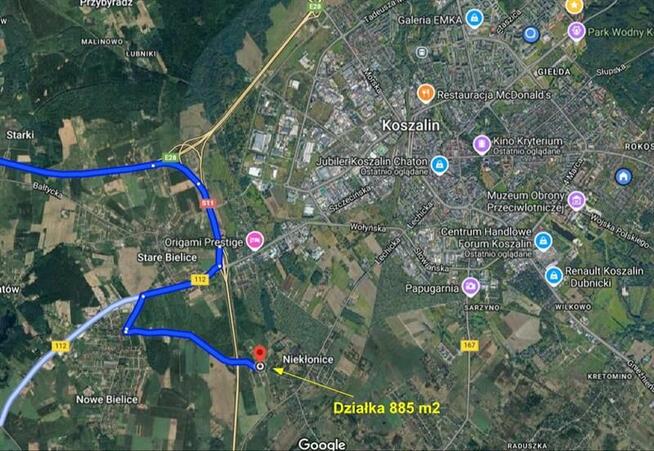 Działka Niekłonice gm. Świeszyno, Niekłonice