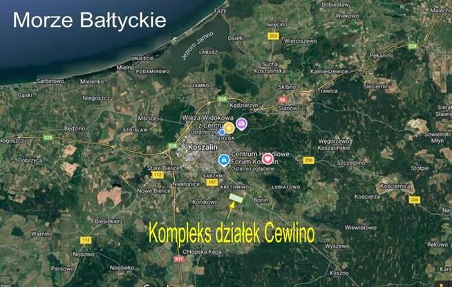 Działka Cewlino gm. Manowo, Wiśniowa