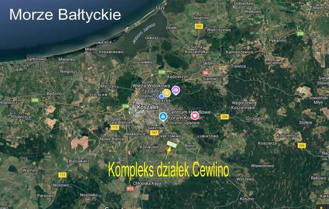 Działka Cewlino gm. Manowo, Wiśniowa