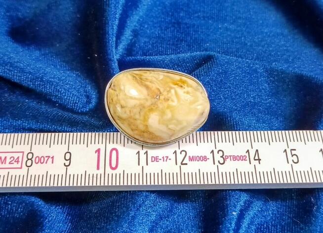 Pierścionek Srebrny z Bursztynem Roz.18/18,60mm