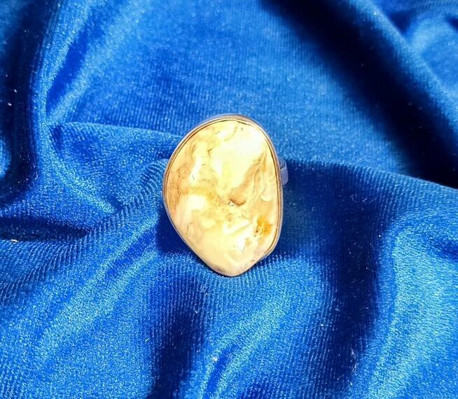 Pierścionek Srebrny z Bursztynem Roz.18/18,60mm