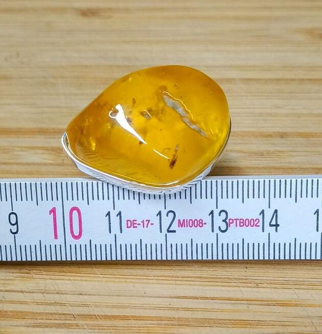 Pierścionek Srebrny z Bursztynem Roz.17/17,88mm