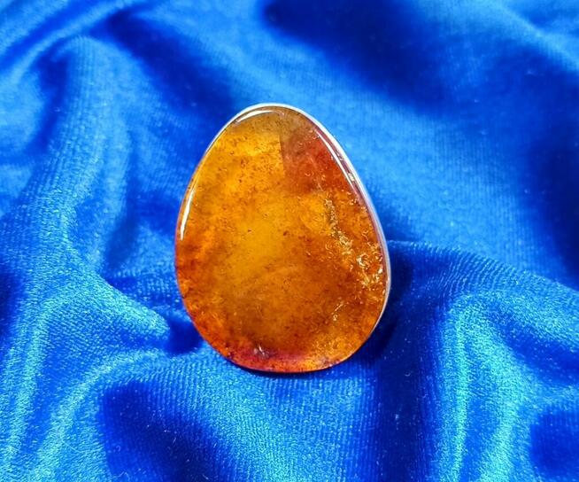 Pierścionek Srebrny z Bursztynem Roz.20/19,04mm