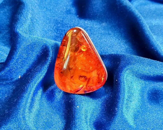 Pierścionek Srebrny z Bursztynem Roz.20/19,10mm