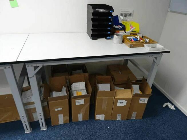 2 Stoły do pakowania paczek 1750x80cm i 150x80cm blat 2cm