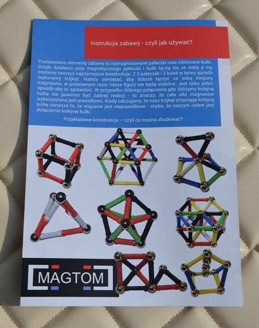 Klocki zabawki magnetyczne 150el wielokolorowe Geomag
