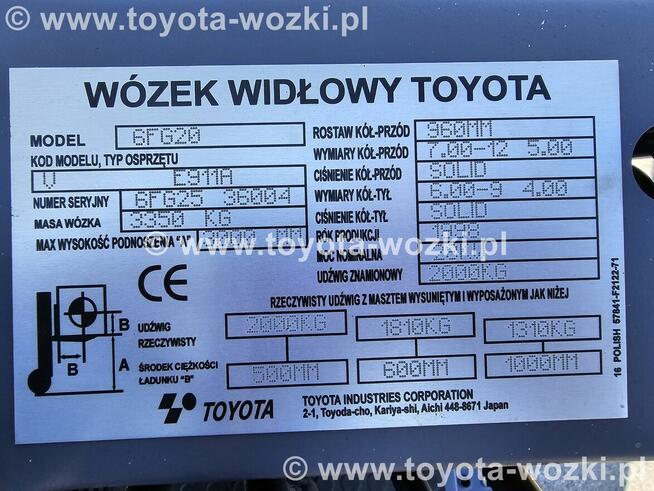 Wózek Widłowy TOYOTA 6FG20 , Wózki Widłowe TOYOTA 6FGF20