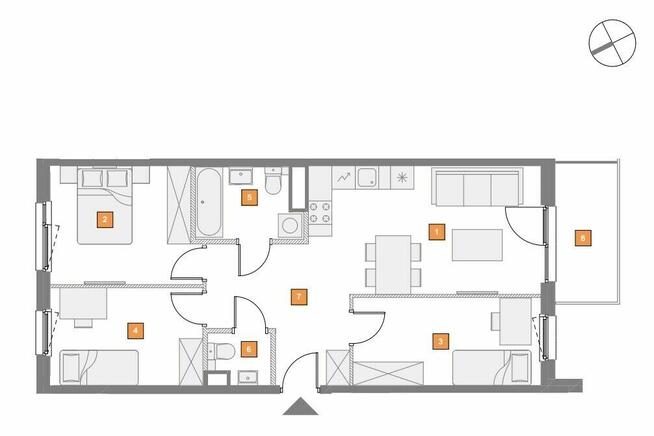 Przestronne czteropokojowe mieszkanie z balkonem