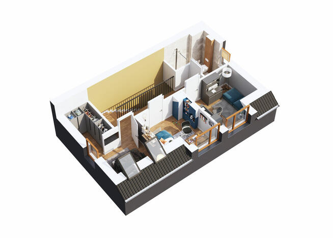 Dwupoziomowy apartament z ogrodem.