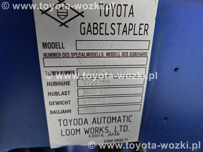 Wózek widłowy TOYOTA 5FD30 Kabina TOYOTA 5FDF30 Linde