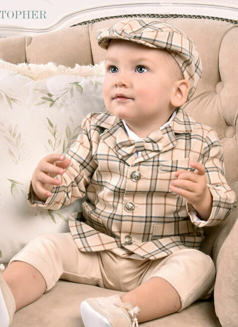 Ubranko do chrztu dla chłopca beżowe wolomin