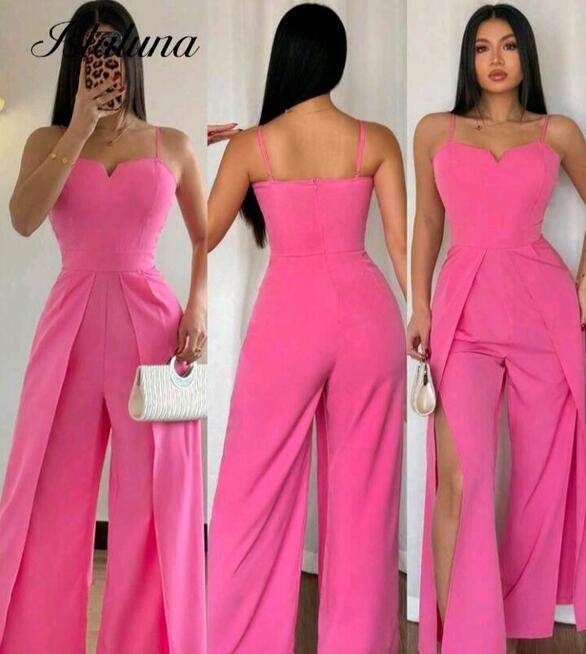 Islaluna Modny uniwersalny damski kombinezon z ramiączkami s