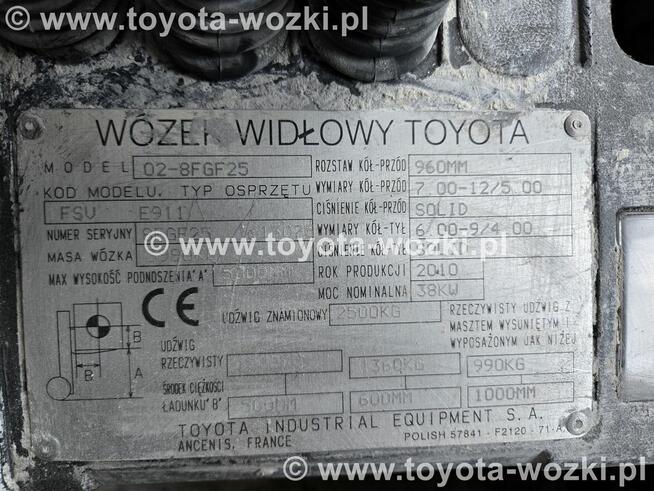 Wózek Widłowy TOYOTA 8FGF25 Kabina TOYOTA 8FG25 widlak Linde