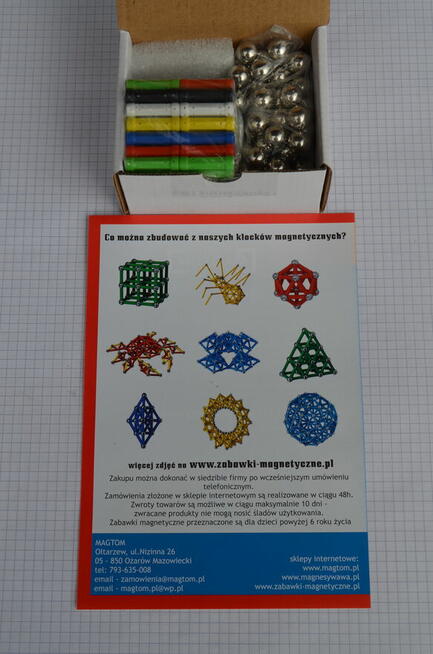 Klocki zabawki magnetyczne 150el wielokolorowe Geomag