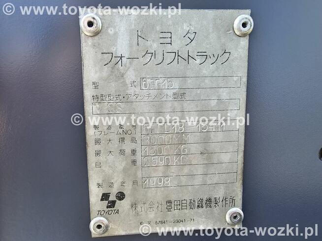 Wózek Widłowy TOYOTA 6FG15 Wózki Widłowe TOYOTA 6FGF15