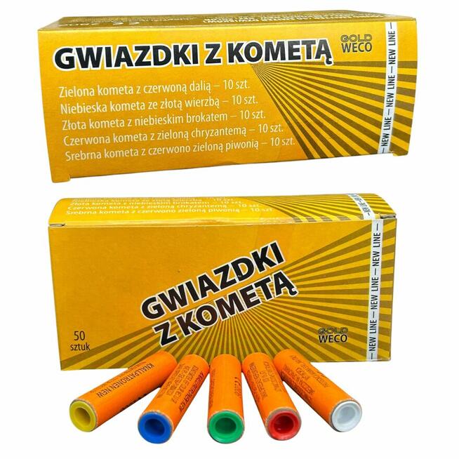 RACE PISTOLETOWE KOLOROWE GWIAZDKI Z KOMETĄ GWR20 GOLD WECO