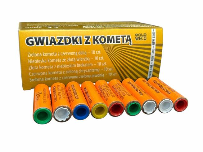 RACE PISTOLETOWE KOLOROWE GWIAZDKI Z KOMETĄ GWR20 GOLD WECO