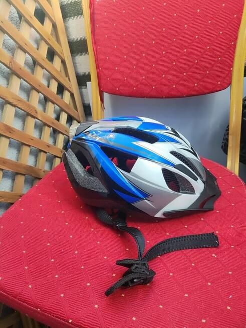 Dziecięcy Kask. Rowerowy niebieski biały dla Dzieci Dziecka