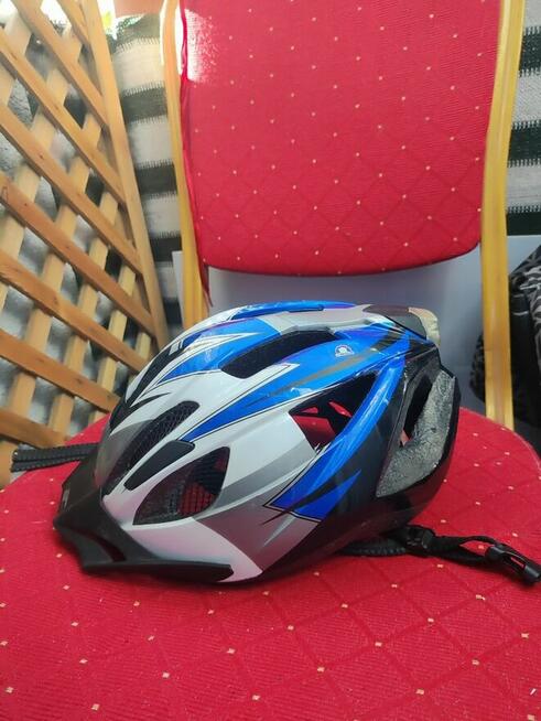 Dziecięcy Kask. Rowerowy niebieski biały dla Dzieci Dziecka