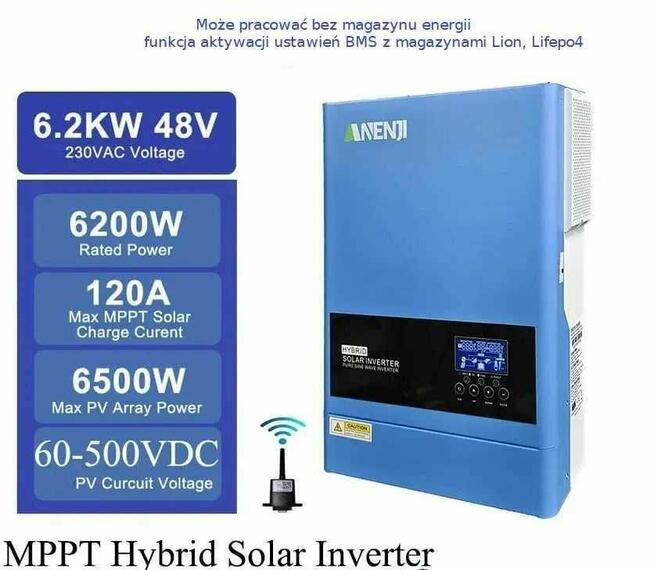 Falownik inwerter off grid 6.2kw 48v