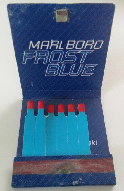 Kolekcjonerskie zapałki MARLBORO FROST BLUE książeczkowe