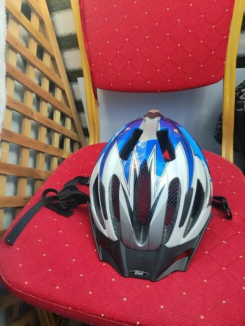 Dziecięcy Kask. Rowerowy niebieski biały dla Dzieci Dziecka