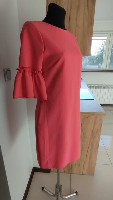 Sukienka koralowa z kieszeniami nowa