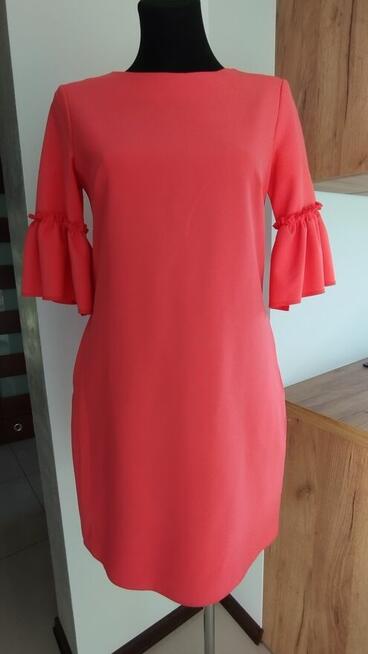 Sukienka koralowa z kieszeniami nowa