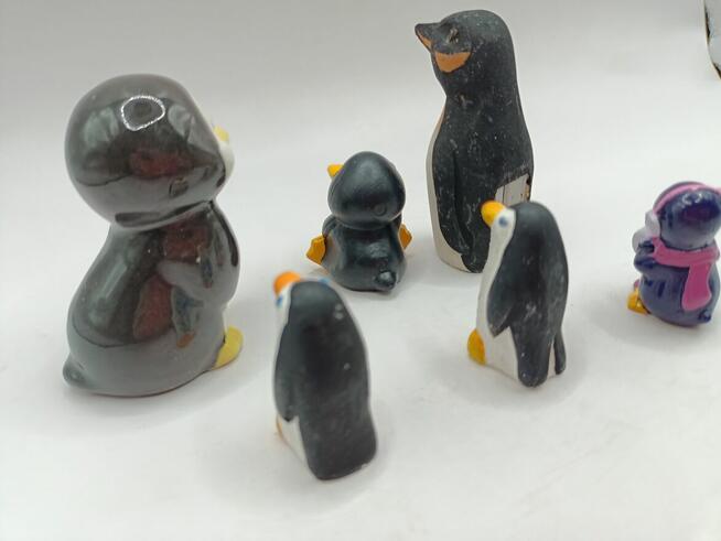 Ceramiczne ozdoby rodzina pingwinów mini figurki, dekoracja