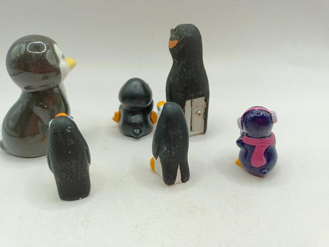 Ceramiczne ozdoby rodzina pingwinów mini figurki, dekoracja