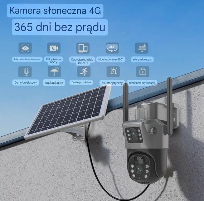Kamera Solarna Obrotowa IP66 8MP 4G LTE