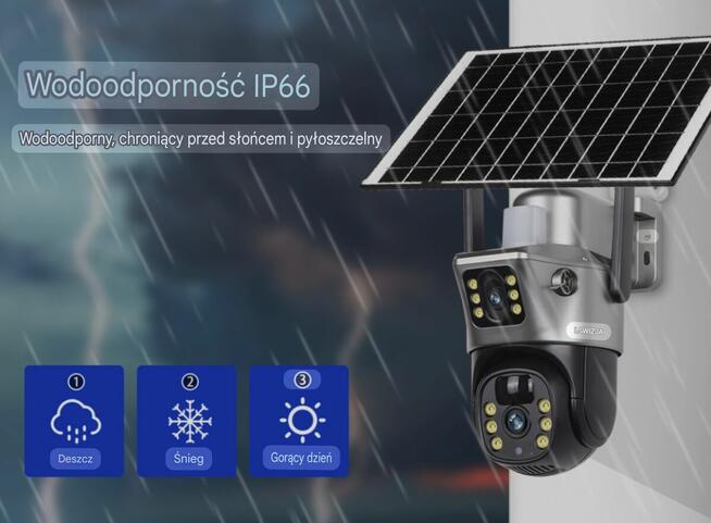 Kamera Solarna Obrotowa IP66 8MP 4G LTE