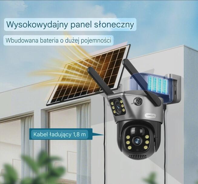 Kamera Solarna Obrotowa IP66 8MP 4G LTE